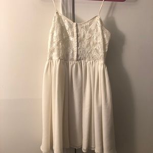 Ivory dress with lace detail